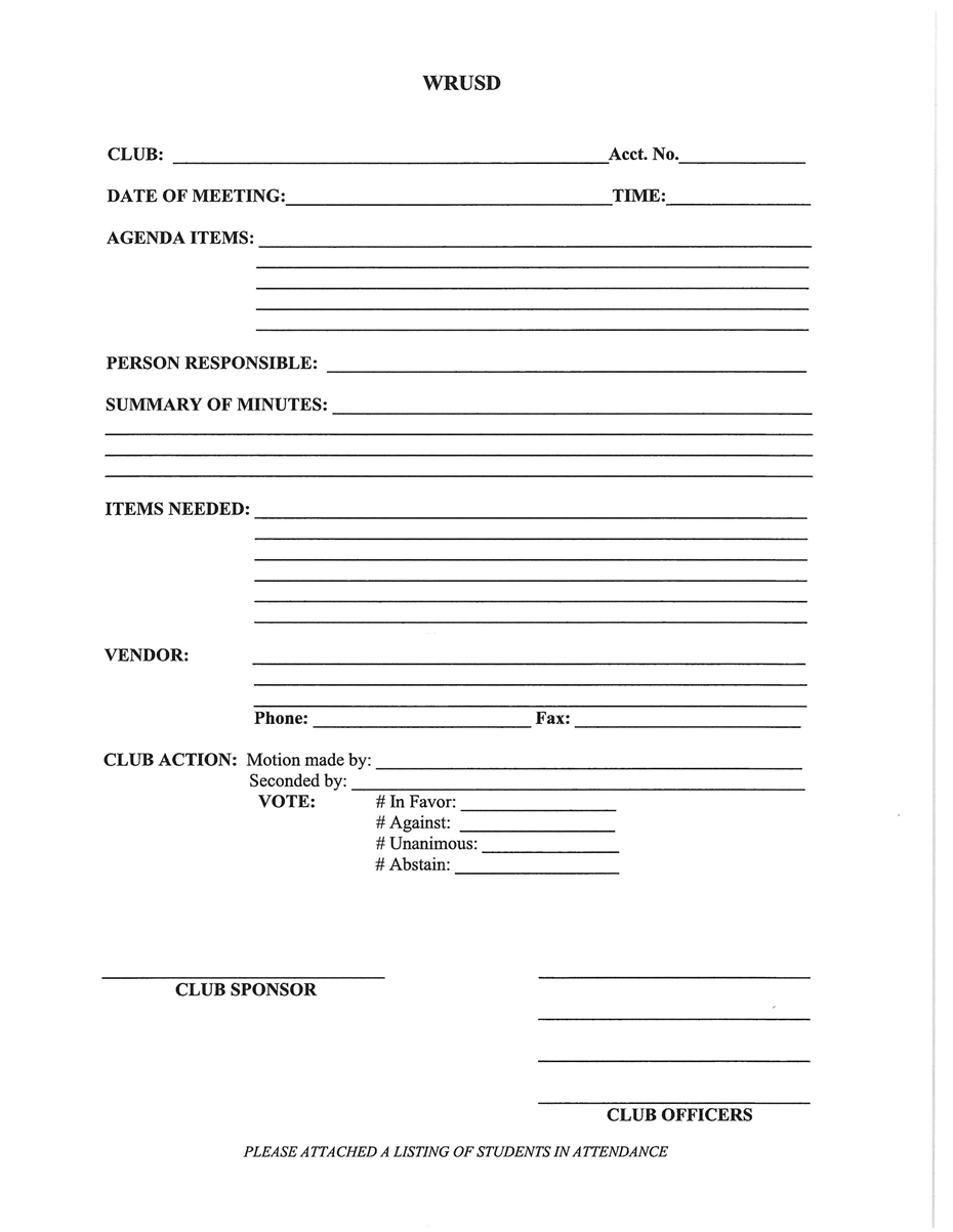 Club Form